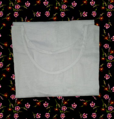 Ready to wear sleeveless white lawn camisole with round neck. gallery image #2